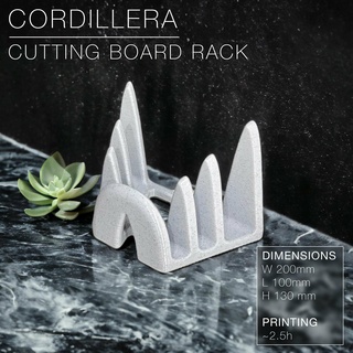Cordillera cutting board estante hogar casa corte tablero soporte cocina articulo accesorio rápido impresión conveniente 3d print model - Mito3D