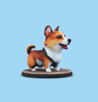 corgi dog model Game 3d figurine 3D print model - Mito3D