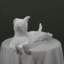 corgi mix laying down game animals statue dog cute 3dpicks 3d print model - Mito3D