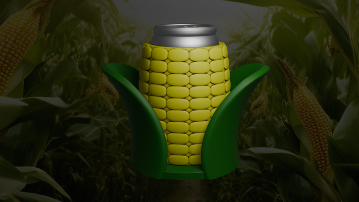 corn can holder husk coozie bar beer farmer television movie horse country deere cow cattle western pen desk organization flower gift 3d print model - Mito3D