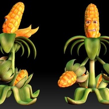 Maiskolben Pflanzen Zombies Kunst Bohne Video Spiel Eichel Cob 3d print model - Mito3D