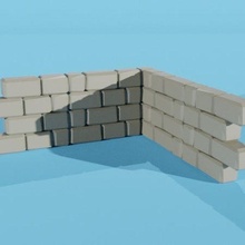 corner brick wall buildings_structures 3d print model - Mito3D