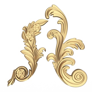 corner carved plaster molding decoration 06 decor scroll ornament classical baroque classic wood 3dmodel cnc ornamental wooden carving element medallion leaves cornice 3d print model - Mito3D