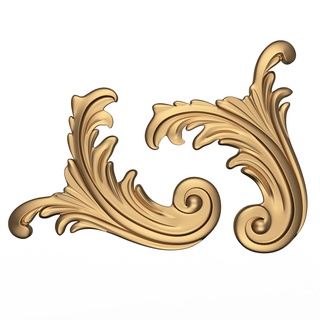 corner carved plaster molding decoration 07 decor scroll ornament classical baroque classic wood 3dmodel cnc ornamental wooden carving element medallion leaves cornice 3d print model - Mito3D