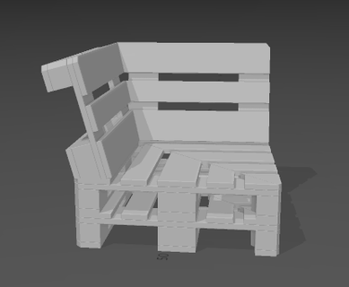 corner living room pallet chair exhibition garden terrace decor angle 3d print model - Mito3D