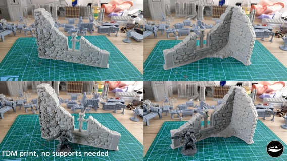 corner ruin tabletop decor fantasy dnd warhammer 3d print model - Mito3D