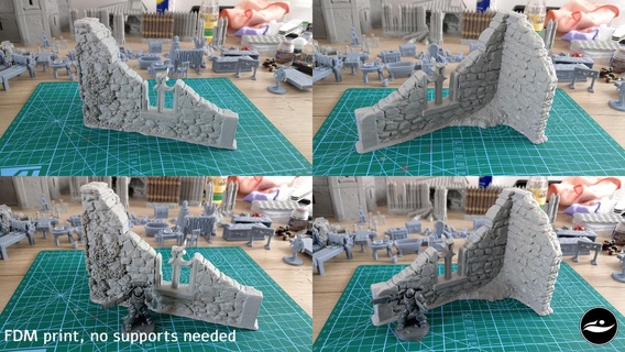 köşe harabe masaüstü dekor fantezi dnd Warhammer 3d print model - Mito3D