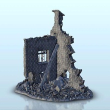 corner ruins 14 - flames war bolt action empire baroque age sigmar modern warhammer architecture ww2 house thumbnails building scenery wargame figures game land games accessories 3d print model - Mito3D