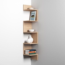 corner shelf architecture rack library decor wood book design 3d print model - Mito3D