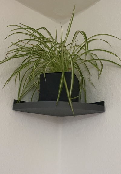 corner shelf wall mounting plant 3d print model - Mito3D