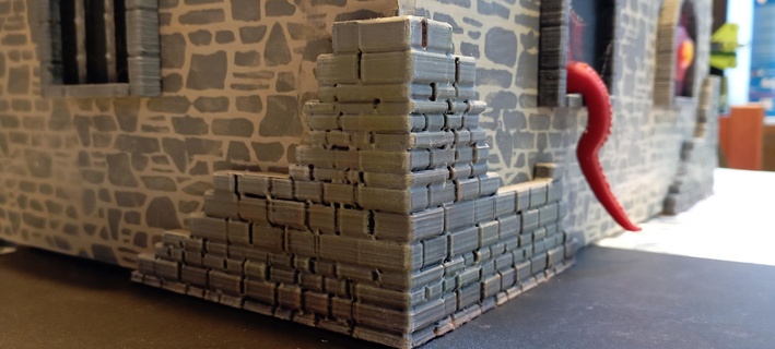angolo parete fantasia medievale porta calcolo d dungeon draghi munchkin castello 3d print model - Mito3D