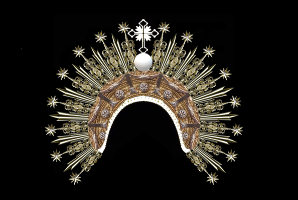 corona virgen maria semana papa noel sevilla 3d print model - Mito3D