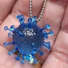 corona vírus impressão 3d chaveiro jóias chaveiros 3d print model - Mito3D