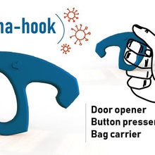 coronavirus safety hook tool health multitool 3d print model - Mito3D