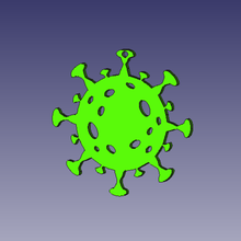 coronavirus sphere christmas area 3d print model - Mito3D