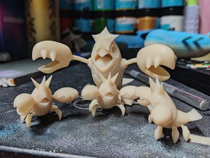 corphish - crawdaunt fan art pokemon figurine 3d print model toy figure nitendo pok mon fanart evolution 3d print model - Mito3D