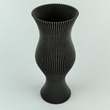 corrugated vase art corrugate pot flowerpot creativity creative decoration decorations decorative mode vaso vases 3d print model - Mito3D