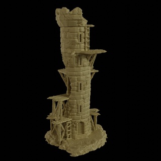 corrupto atento torre 28 mm mesa terreno duende rpg dnd castillo medieval soporte libre antiguo Roca estructura interpretable interior modular 28mm 25mm 15mm juego guerra 3d print model - Mito3D