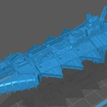 corruptor class battleship 30k battlefleet gothic bfg warhammer 40k bfh carrier chaos space marines horus heresy toy 3d print model - Mito3D