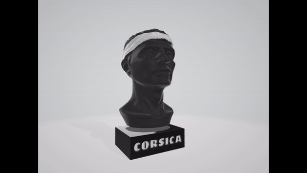 Córcega corse escultura busto cabeza árabe memes ender 3 venda bandera red resina pla Sla 3D print model - Mito3D