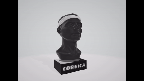 corsica corse sculture bust head moorish meme ender 3 headband banner anet resin pla sla 3d print model - Mito3D