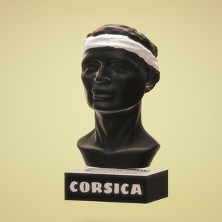 corsica sculture bust head moorish headband banner ender 3 anet resin pla sla 3d print model - Mito3D