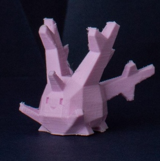 corsola poli Pokémon low poly pobre lapidado gen 2 ii geração figura pok seg 3d print model - Mito3D