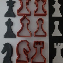 cortador biscoito xadrez doces massas bispo cavalo pe rei rainha torre rolou fundente massa americana bolacha 3d print model - Mito3D