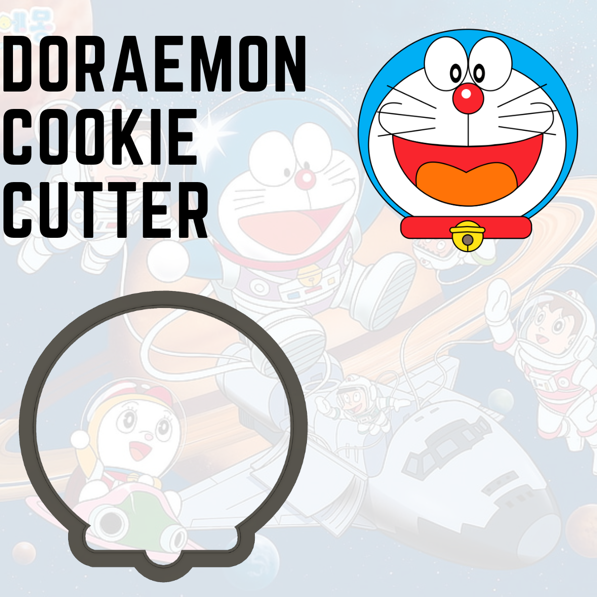 Cortador galletalar Doraemon kurabiye kesici Nobita Shizuka Takeshi anime 3D print model - Mito3D