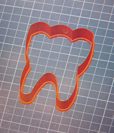 cortador de muela 4 pulgadas - tooth cookiecutter tools galletas fondant pasteleria reposteria 3d print model - Mito3D