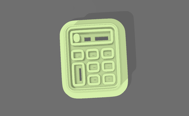 cortador en forma de calcolatrice casa fimo miniatura 3cm 3d print model - Mito3D