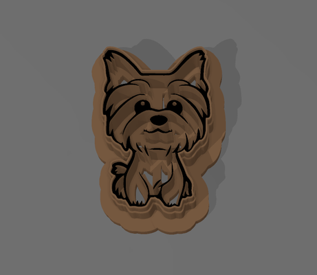 cortador forma perro yorkshire accueil maison fimo arcilla mascota york comté 3d print model - Mito3D