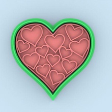 cortador galletas corazones - cookie cutter hearts cutters stamp sello carimbo san valentin valentine's day amor pareja novios love amistad heart corazon 3d print model - Mito3D