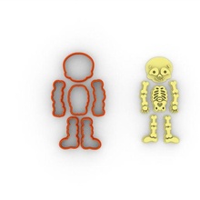 cortador galletas esqueleto-skeleton cookie cutter cortante esqueleto partes stamp skeleton carimbo 3d print model - Mito3D