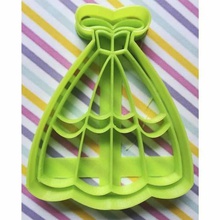 cortador galletas vestido de la princesa herramienta fondant galleta cortante 3d print model - Mito3D