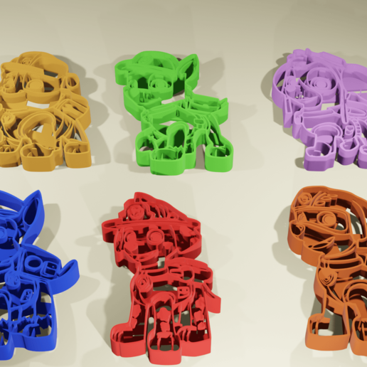 cortadores galleta pata patrulla cuerpo entero galletas Galleta cortador niños perro juego masa 3D print model - Mito3D