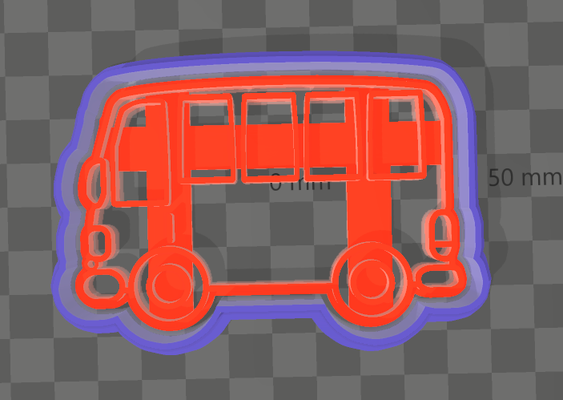 cortante bus colectivo sello transporte cookie cutter 3d print model - Mito3D
