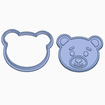 cortante cara oso accueil maison ted osito masa biscuit galleta coupeur galletita animales forêt 3d print model - Mito3D