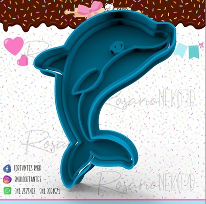 cortante galletitas delfin delfín galleta cortador impresi n 3d pastelero porcelana fr mar 3d print model - Mito3D