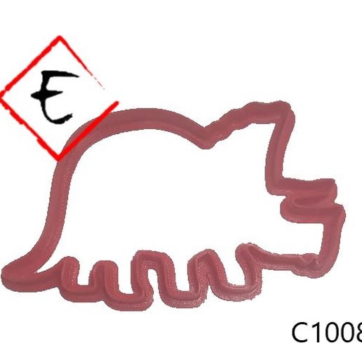 cortante dinosaurio Arte agudo afilado Galleta cortador 3D print model - Mito3D