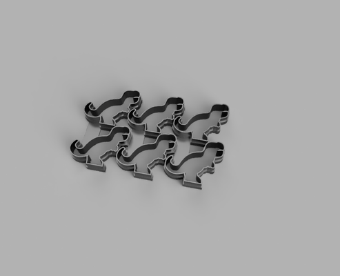 cortante dinosaure x6 galletas pépites 3d print model - Mito3D