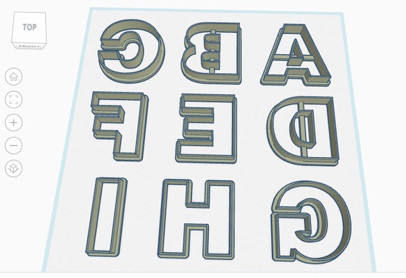 cortante galletas y fondant letras abecedario caracteres especiales simbolos arroba cookies letter cut symbol special character 3d print model - Mito3D