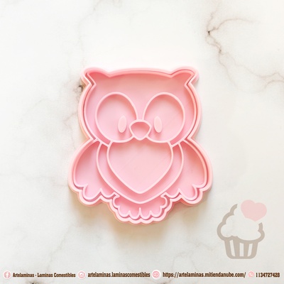 cortante paraca galleta buho cortador galleta cocina pasteleria cuerpo animales bosque corazon 3d print model - Mito3D