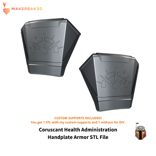 coruscant health administration hand armor sigil signet emblem symbol starwars star wars mandalorian plate mythosaur cosplay costume handplate guard 3d print model - Mito3D
