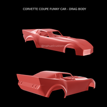 corvette coupe funny car - drag body 3d print model - Mito3D