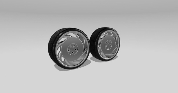 Korvette Sägeblätter niedrig Profil Reifen Räder Chevy Wagen LKW 3d print model - Mito3D