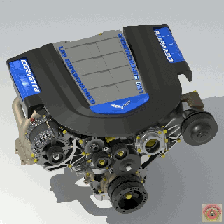 corvetta zr1 sovralimentato ls9 motore chevrolet ls lt schivare cadillac generale motori chevy camaro sfidante srt ls2 ls3 ls7 gmc t56 3d print model - Mito3D