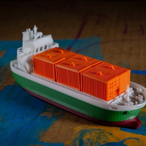 cos -el contenedor ship game bath bathtub bathtubboat boats cargo cargoship children float floats kids ships swim toy toys 3D print model - Mito3D
