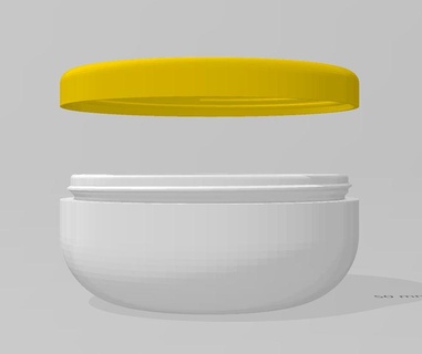 cosmétique crème pot forme lotus diam 80 produits beauté 3d print model - Mito3D
