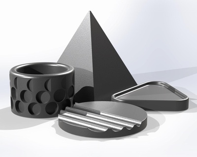 cosmetics photography items cylinder piramide photo 3d print model - Mito3D
